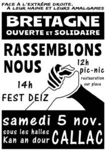 Rassemblement antifascite 5 nov 2022 Callac